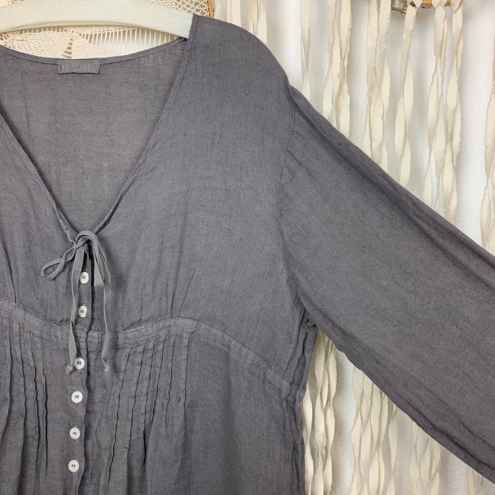 CP Shades Organic Linen Button Front Tunic XL